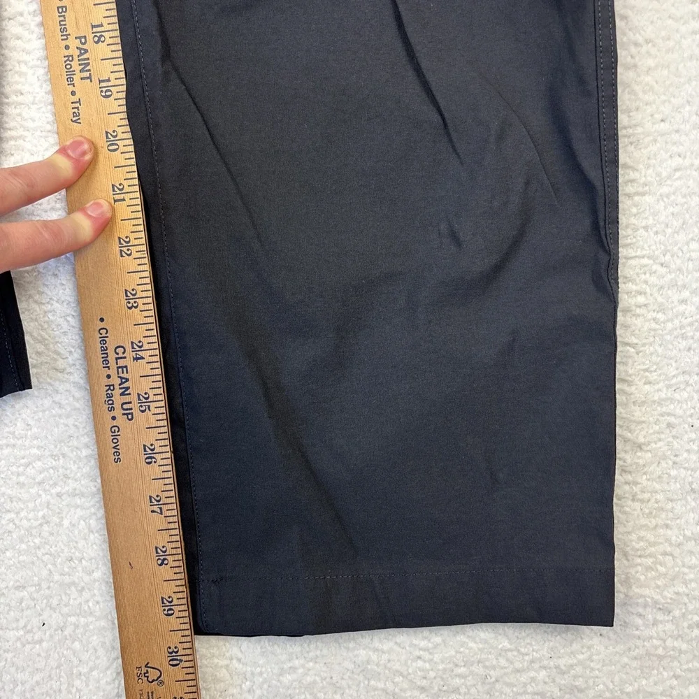 EDDIE BAUER 'Convertible Tech Pants' Mens 38/30 Black Zip-Off Stretch Hiking EUC